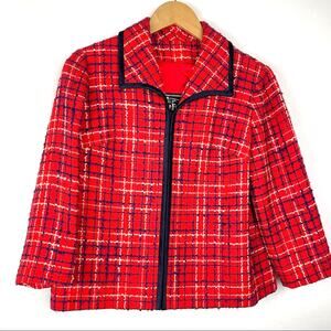 Vintage | Red Plaid Blazer Jacket New Flamingo Fashions 1960s